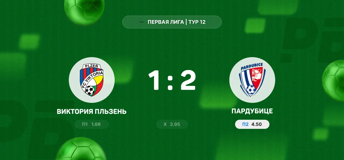 «Пардубице» обыграл «Викторию Пльзень» в выездном матче чемпионата Чехии